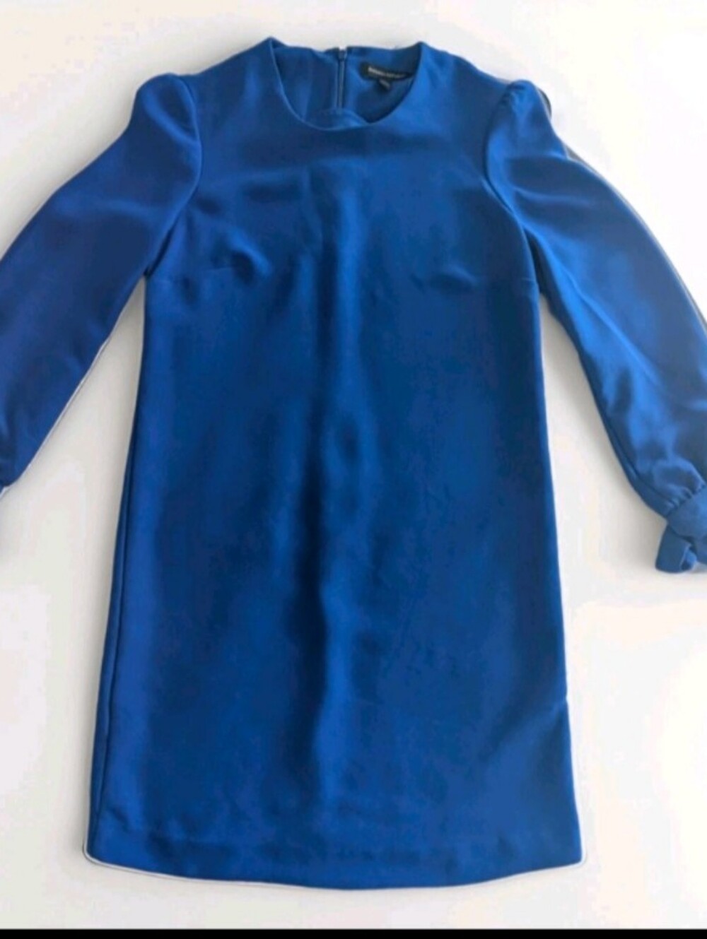 EUC Banana Republic Royal Blue  Sheath Dress Sz 0 with ribbons  on long sleeves